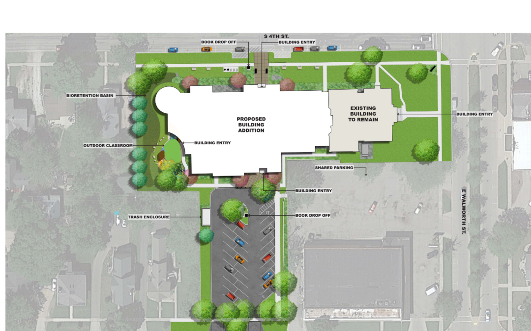 Aerial exterior construction view